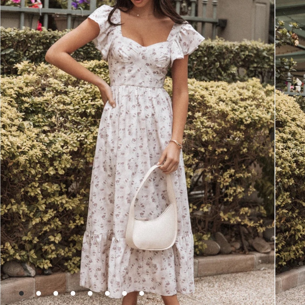 Floral Ruffle Sleeve Maxi Dress- Petal and Pup